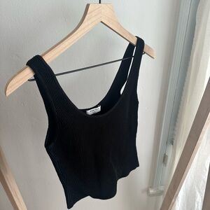 Black Ribbed Tank Top